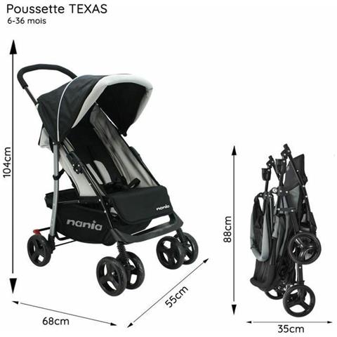 Passeggino Per Bambini Nania Texas Nero - Foto 2