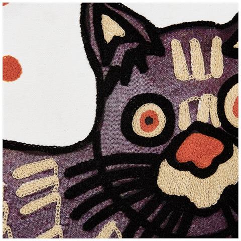 Cuscino Decorativo Phusro Bouclé 50 X 50 Cm Astratto Ricamato Multicolore - Foto 2