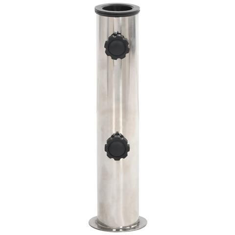 Base Per Ombrellone Per Palo Da 38/48 Mm Argento Acciaio Inox - Foto 2