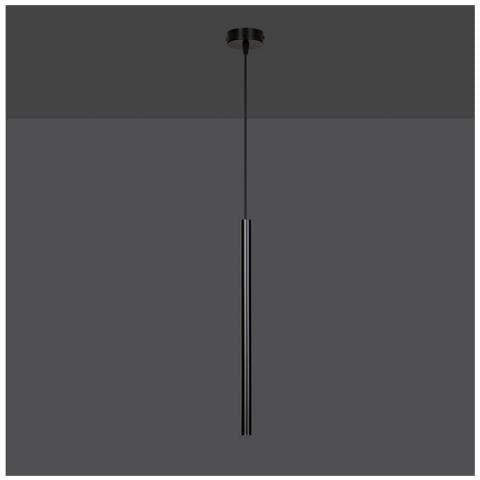 Lampada A Sospensione Selter - Nero - Acciaio Verniciato A Polvere - 8x120x8 Cm - Foto 2