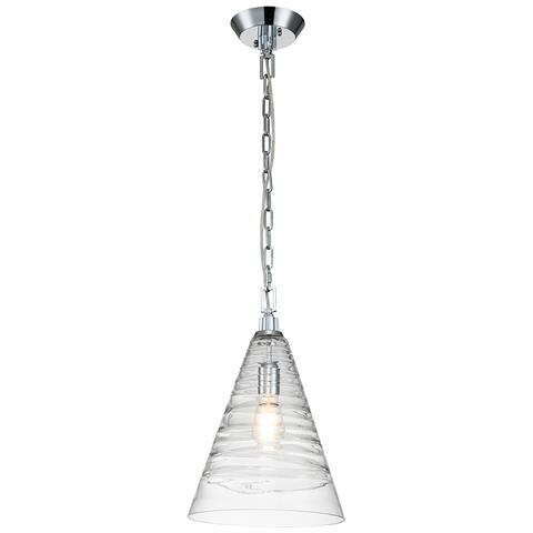 Sospensione Contemporanea Elmore Acciaio Cromo Lucido Vetro 1 Luce E27 - Foto 1