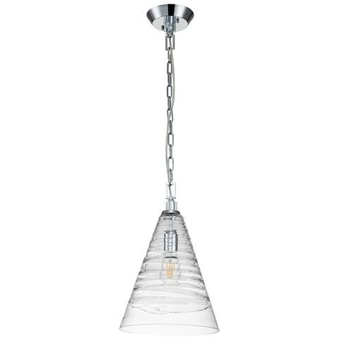 Sospensione Contemporanea Elmore Acciaio Cromo Lucido Vetro 1 Luce E27 - Foto 5