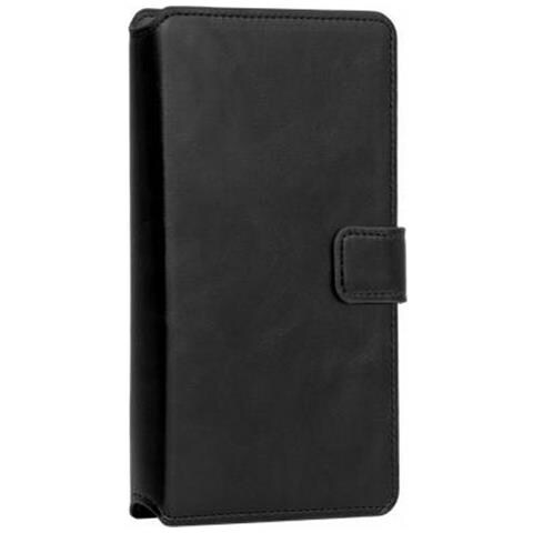 Custodia Universale Taglia Xl Folio Wallet Con Portacarte E Linguetta, Nero - Foto 1
