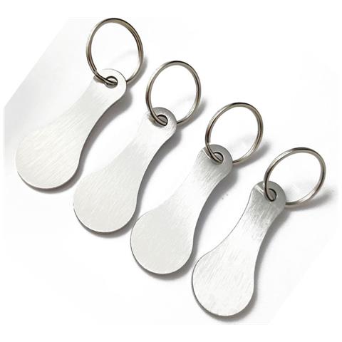Portachiavi In Metallo Per Carrelli Della Spesa (confezione Da 4) Silver - Foto 1