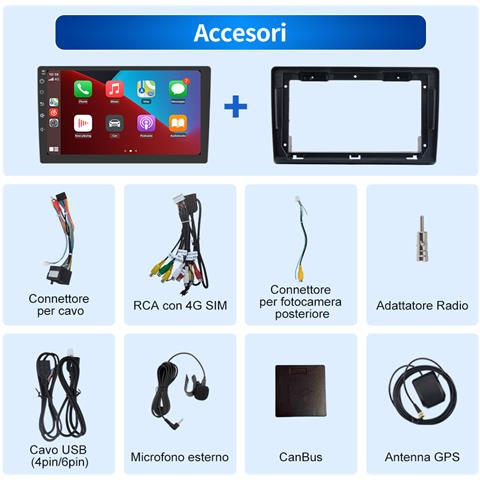 9 Pollici Autoradio Carplay Android Auto Per Fiat Ducato (2006-2013) Android 13 (6+128gb) Car Radio - Foto 7