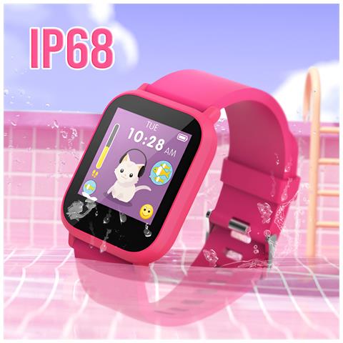 Smartwatch E Bambini Monitoraggio Salute E Controllo Musica Bluetooth, Fucsia - Foto 5