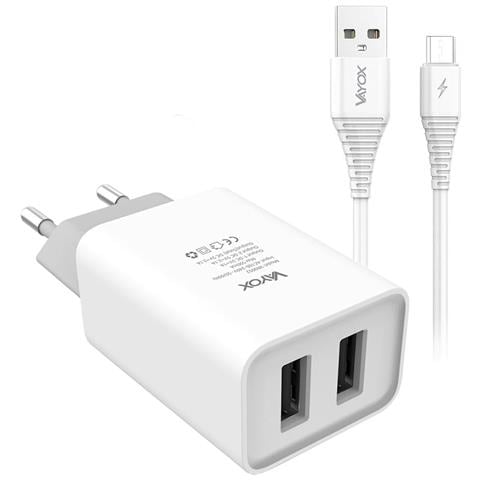 Caricabatterie 2x Usb 5v 2.1a + Cavo Micro Usb 1m Va0052micro - Foto 1