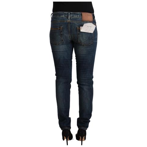 Jeans Slim Fit In Denim A Vita Bassa In Cotone Lavato Blu - W26 - Foto 3