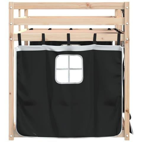 Letto a Castello senza Materasso Bianco e Nero 90x200cm in Pino - Foto 10