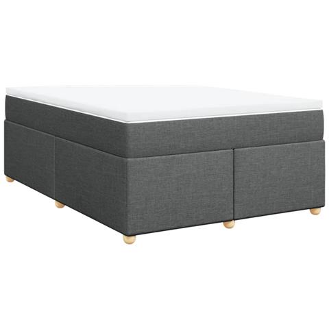 Giroletto A Molle Con Materasso Grigio Scuro 140x200cm Tessuto - Foto 2