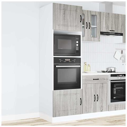 Armadi Forno 2 Pz Lucca Grigio Sonoma In Legno Multistrato - Foto 3