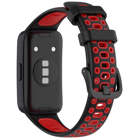 Cinturino Di Ricambio Per Huawei Band 10/9/8 Black+red - Foto 2