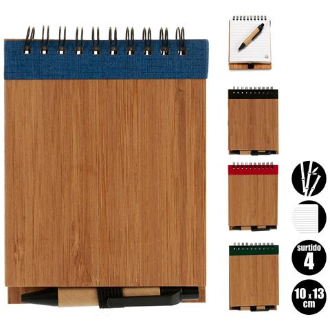 Pack 4 Notebook Bambu Gomma Lisa E Penna 10x13cm Assortito 4 Colori. - Foto 1