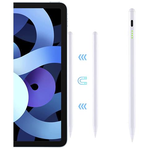 Dam Penna A Matita 314 Per Ipad. Ricarica Usb-c. 1.5 Punta Sostituibile Apple. 17x1x1cm. Colore Bianco - Foto 7