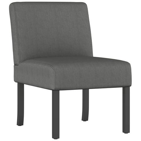 Poltrona Bassa Grigio Scuro In Tessuto - Foto 2