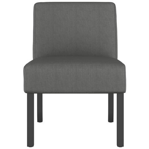 Poltrona Bassa Grigio Scuro In Tessuto - Foto 3