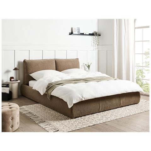 Letto Bouclé Vinay 160 X 200 Cm Tortora - Foto 1