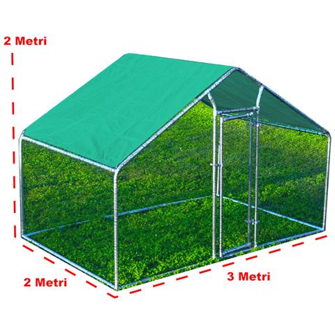 Gabbia Per Animali Da Esterno - Recinto Per Polli 3 X 2m X 2m H - 6 Mq - Foto 1