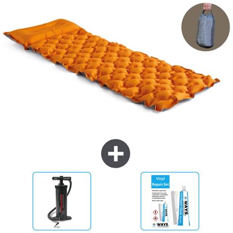 Set Materassino Gonfiabile - 191x71x11 Cm - Oranje - Include Accessori Coordinati Cb13 - Foto 1