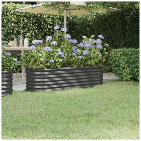 Letto Da Giardino In Acciaio A Polvere 152x40x36 Cm Antracite - Foto 6