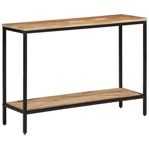 Tavolo Consolle 100x35x70 Cm In Legno Massello Di Mango Grezzo - Foto 2
