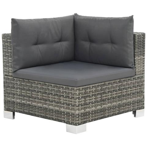 Lusso Casadino -  Set Divani Da Giardino 10 Pz Con Cuscini In Polyrattan Grigio - Foto 1