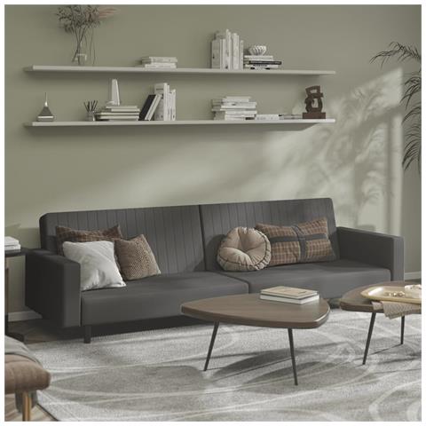 Lusso Casadino -  Divano Letto A 2 Posti Grigio Scuro In Velluto - Foto 8