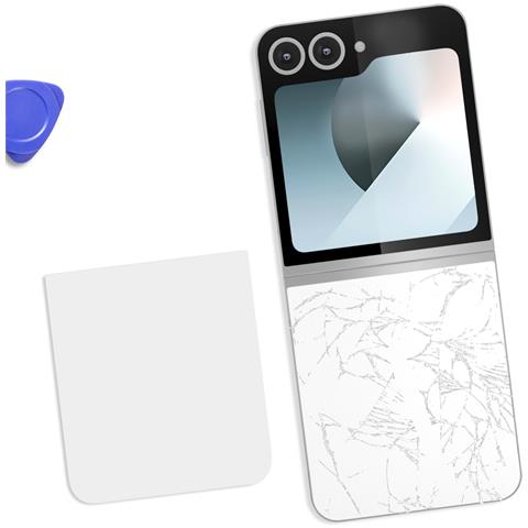 Vetro Posteriore Inferiore Galaxy Z Flip 6 Originale, Bianco - Foto 2