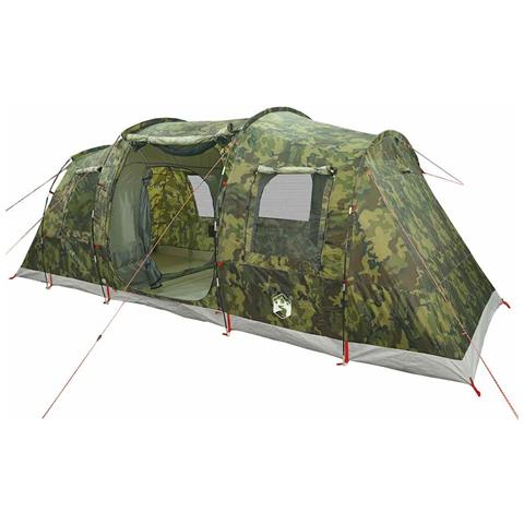 Tenda da Campeggio a Tunnel per 4 Persone Mimetico Impermeabile - Foto 2