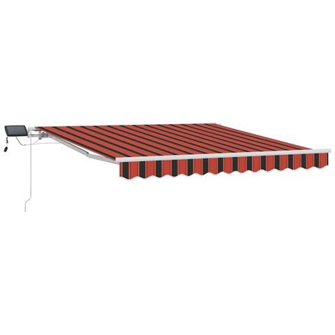 Tenda Retrattile Manuale con LED Arancione e Marrone 300x250 cm - Foto 1