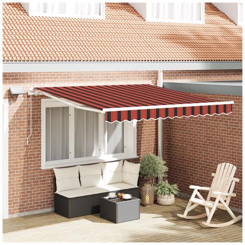 Tenda Retrattile Manuale con LED Arancione e Marrone 300x250 cm - Foto 2