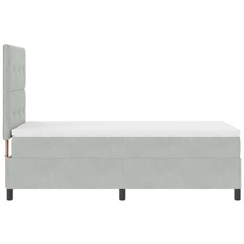Letto a molle con materasso Grigio chiaro 80 x 200 cm Velluto - Foto 9