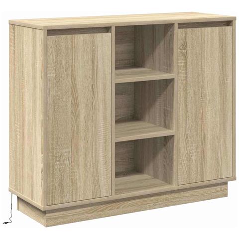 Credenza Rovere Sonoma 90 x 32 x 75 cm Legno multistrato - Foto 1