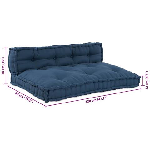 Cuscino per Divano Pallet 2 pcs Indaco Tessuto - Foto 8
