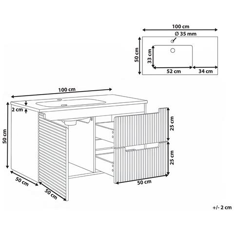 Mobile Lavabo A Parete Con Lavabo Vala 100 Cm Grigio Grafite - Foto 7