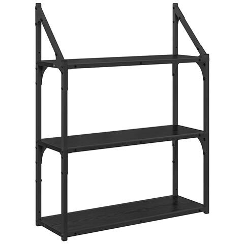 Scaffale da parete Rovere Nero 60 x 21 x 78,5 cm - Foto 1