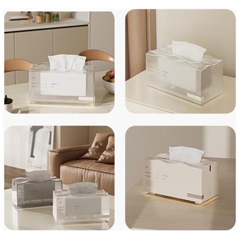 Elegante Portafazzoletti A Forma Di Iceberg Galleggiante - Dispenser Di Carta In Pet E Metallo Beige - Foto 6