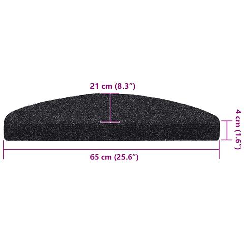 Tappetini per scale autoadesivi 30 pz 65x21x4 cm neri semicircolari grandi - Foto 8