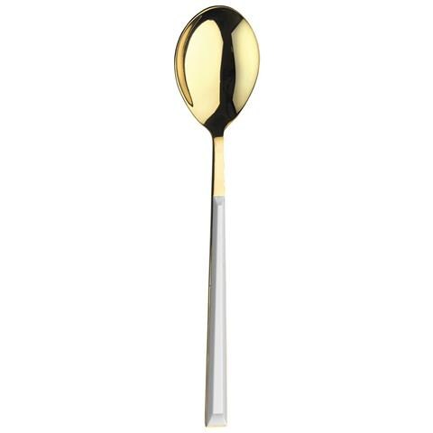 Sushi Anniversary Gold&White - Set 24 Posate in Acciaio Inox oro con Guancette nere | Servizio Completo per 6 Persone (Forchetta, Coltello, Cucchiaio e Cucchiaino) - Foto 2