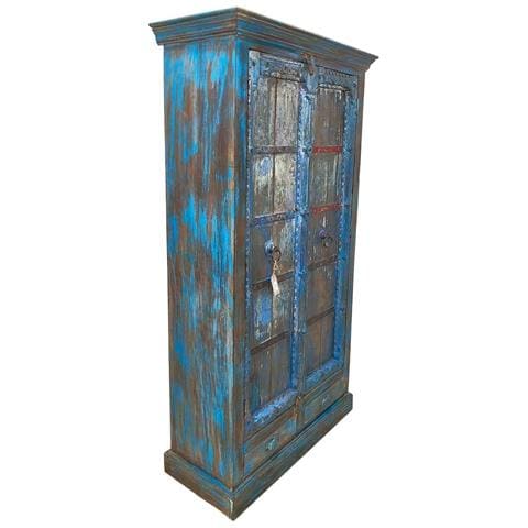 Armadio In Legno Artigianale Blu 91x38x188h - Foto 1