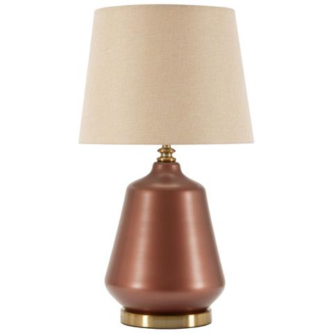 Lampada Da Tavolo Rosenthal -c- In Vetro Marrone Con Base Tondeggiante Ø 35,5 Cm - Foto 1