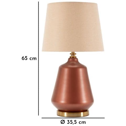 Lampada Da Tavolo Rosenthal -c- In Vetro Marrone Con Base Tondeggiante Ø 35,5 Cm - Foto 7