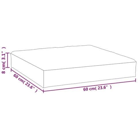 Cuscino Pallet Strisce Bianche e Blu 60x60x8 cm Tessuto Oxford - Foto 7