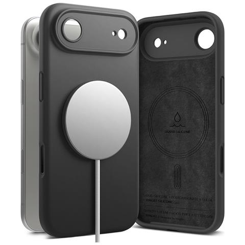 Custodia Per Iphone 17 Air Nera In Silicone Magsafe Ringke - Foto 1