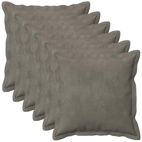 Cuscino con cuscino HOUTEN 6 pz Grigio Chiaro Velluto - Foto 1