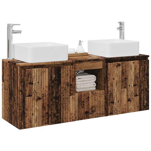 Set di Armadi da Bagno 3 pz Legno antico 53 x 35 x 63 cm - Foto 2