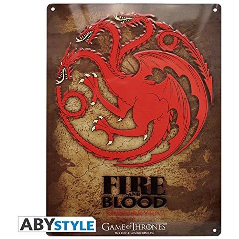 Il Trono Di Spade - Placca Di Metallo ""targaryen"" (28x38)  - Foto 1