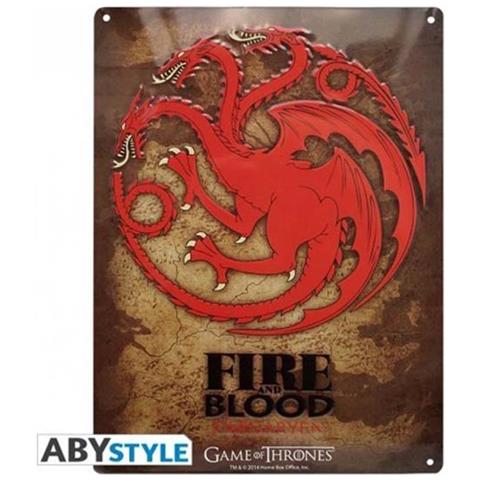Il Trono Di Spade - Placca Di Metallo ""targaryen"" (28x38)  - Foto 2