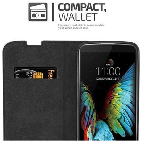 Custodia Compatibile Con Lg K10 2016 In Rosso Mela - Coperchio Protettiva Con Chiusura Magnetica, Funzione Stand E Tasca Per Le Carte - Foto 2