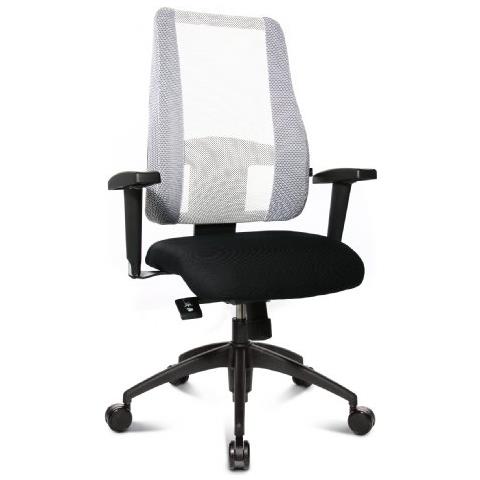 Topstar Lt20btw503 Lady Sitness Deluxe Sedia Girevole, Nero - Bianco - Foto 3